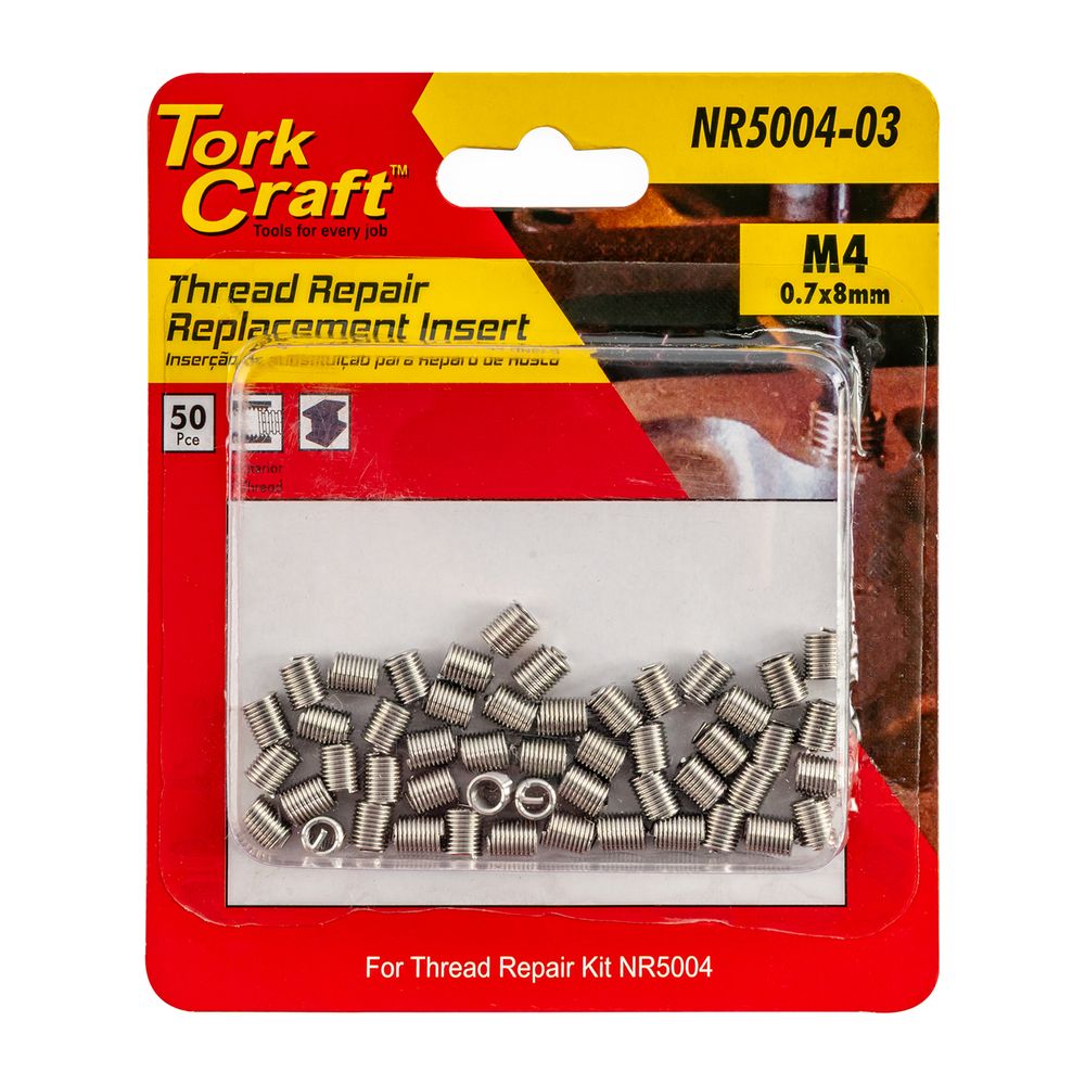 Thread Repair M4 X 0.7 X 8mm Repl Inserts For Nr5004 50pcs
