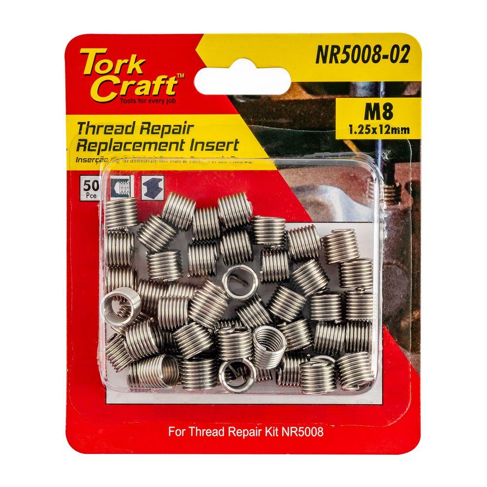 Thread Repair M8 X 1.25 X 12mm Repl Inserts For Nr5008 50pcs
