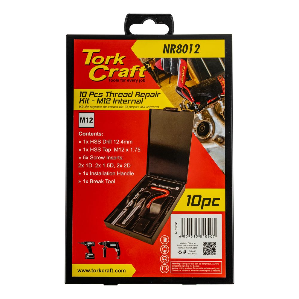 Thread Repair Kit 10pc M12 X 1.75mm Internal (metal Box)