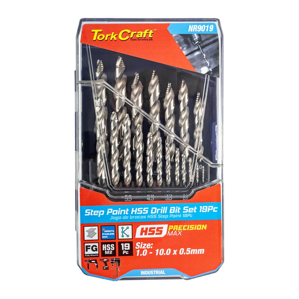 Precision-max Step Point 19pce Drill Set 1-10mm X 0.5mm