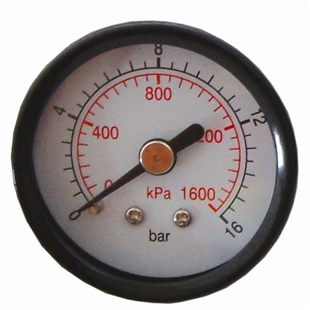 Press. Gauge 50mm 1/8' Rear Fit 0-16bar 0-1600kpa