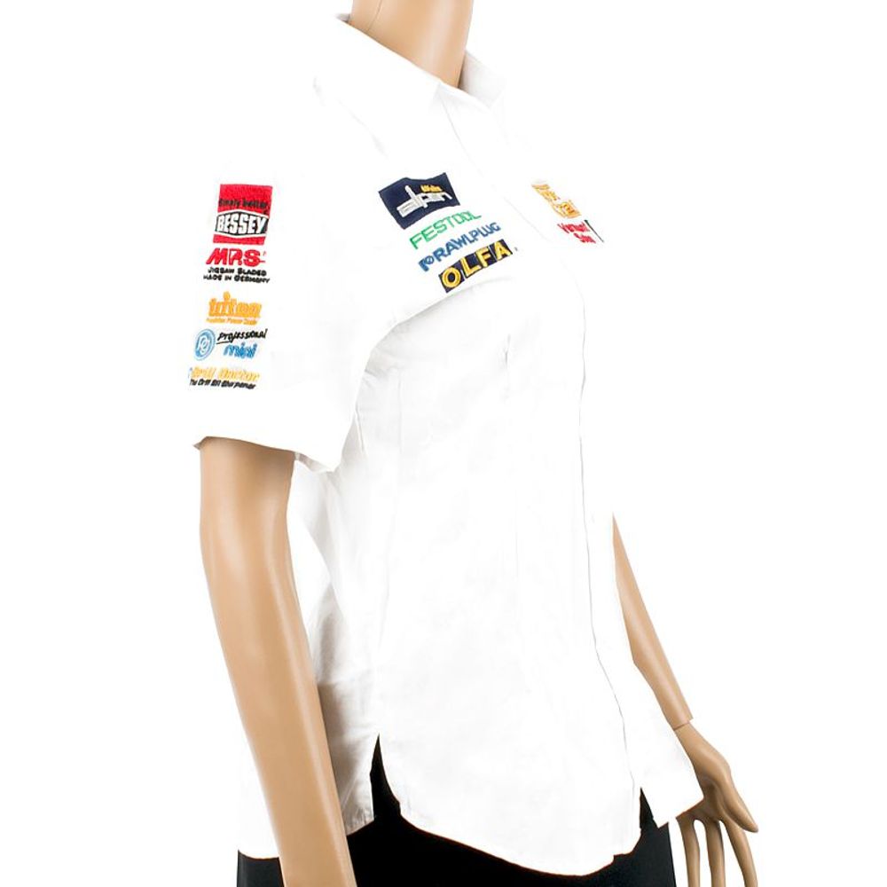Ladies Blouse - White 3/4 - Large