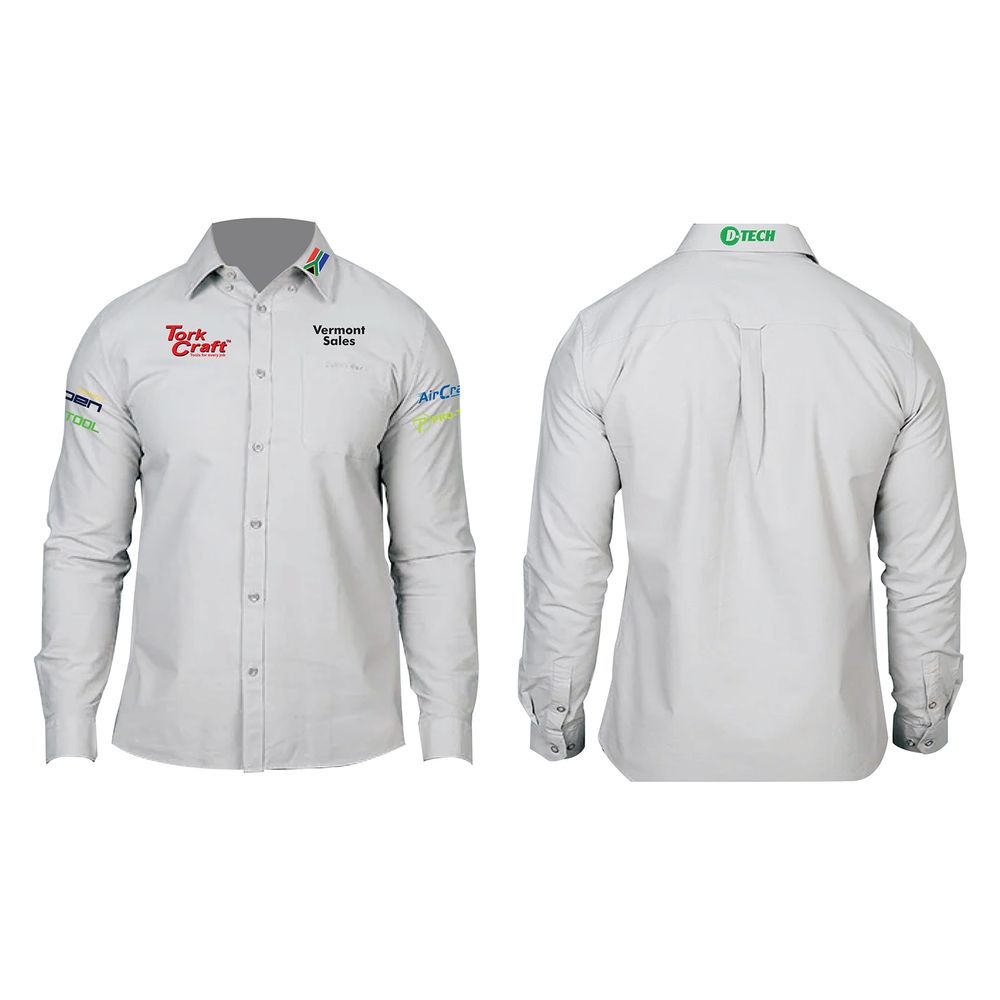 Vermont Ladies Cotton Long Sleeve Shirt Grey Medium