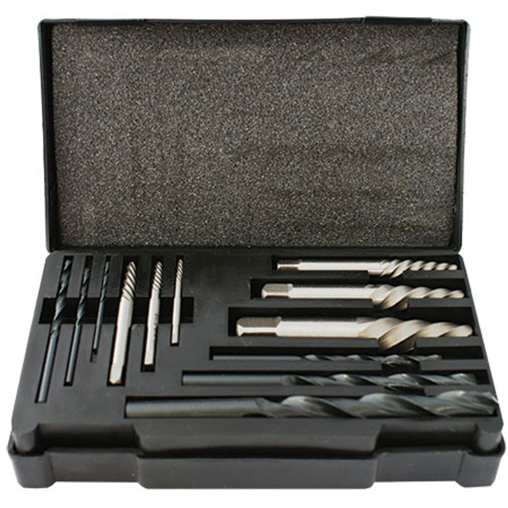 Screw Extractor Set 12 Pce With Drill Bits For M3 - M24 Screws / Studs