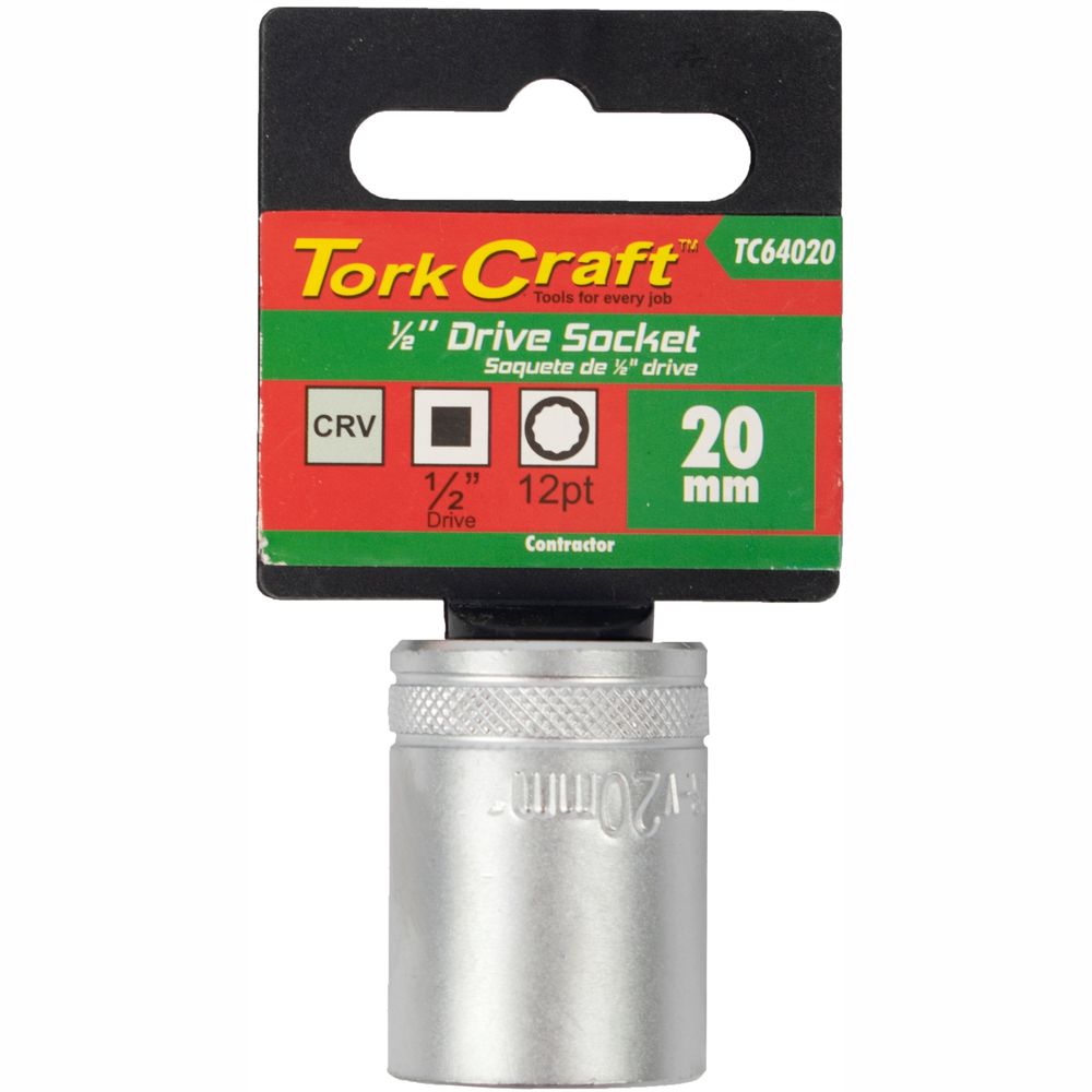 Socket 20mm X 27.8mm 1/2' Drive Crv 12 Point