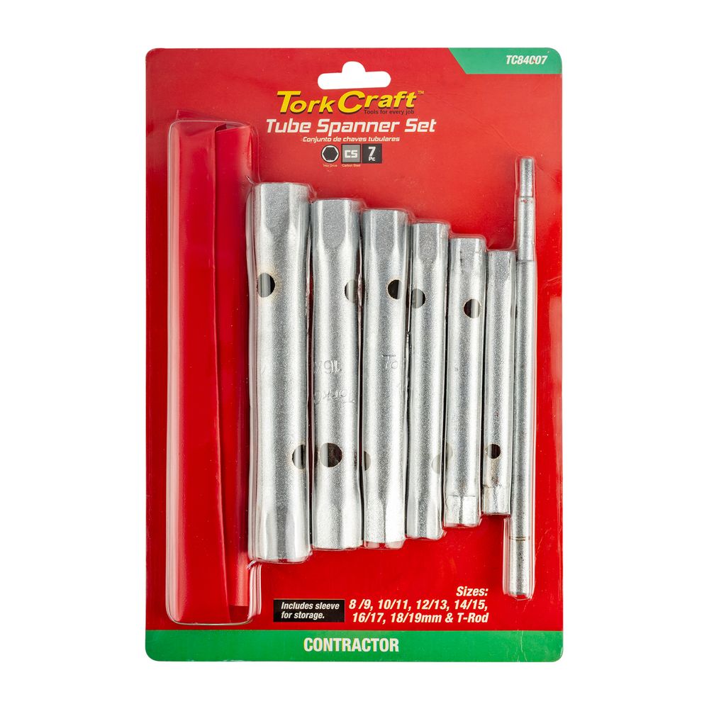 Tube Socket Set 8 9 10 11 12 13 14 15 16 17 18 19mm & T-rod)