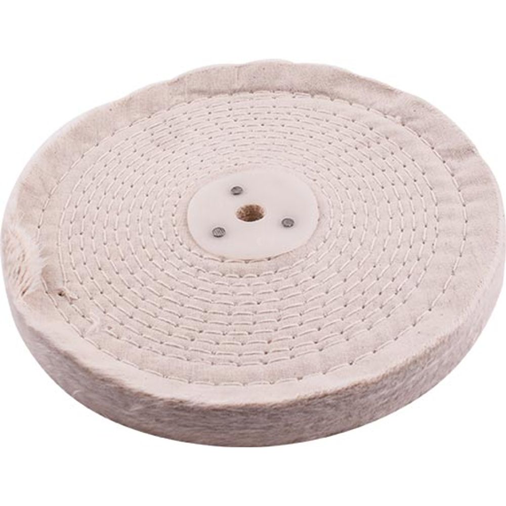 White Buff/mop Stitched 200mm X 2 Section 20mm Thick