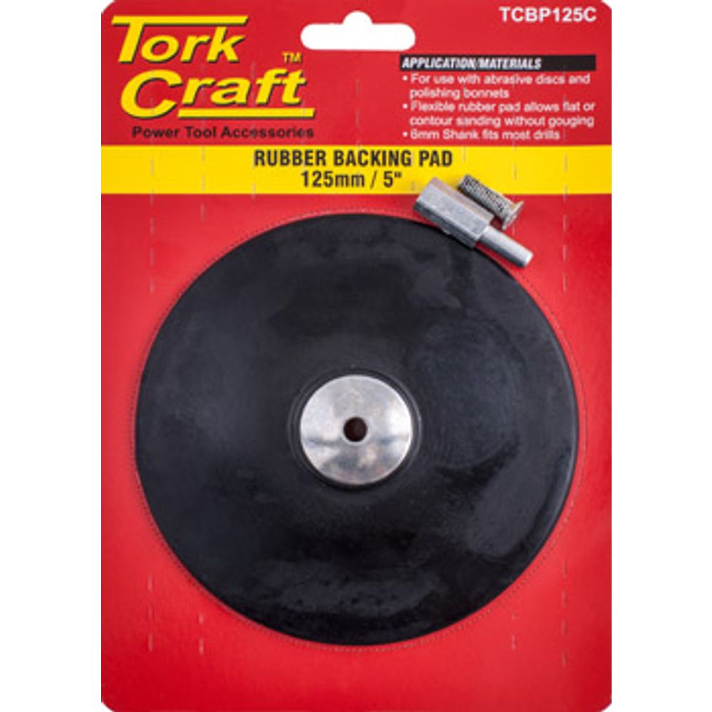 Backing Pad Rubber 125mm W/arbor
