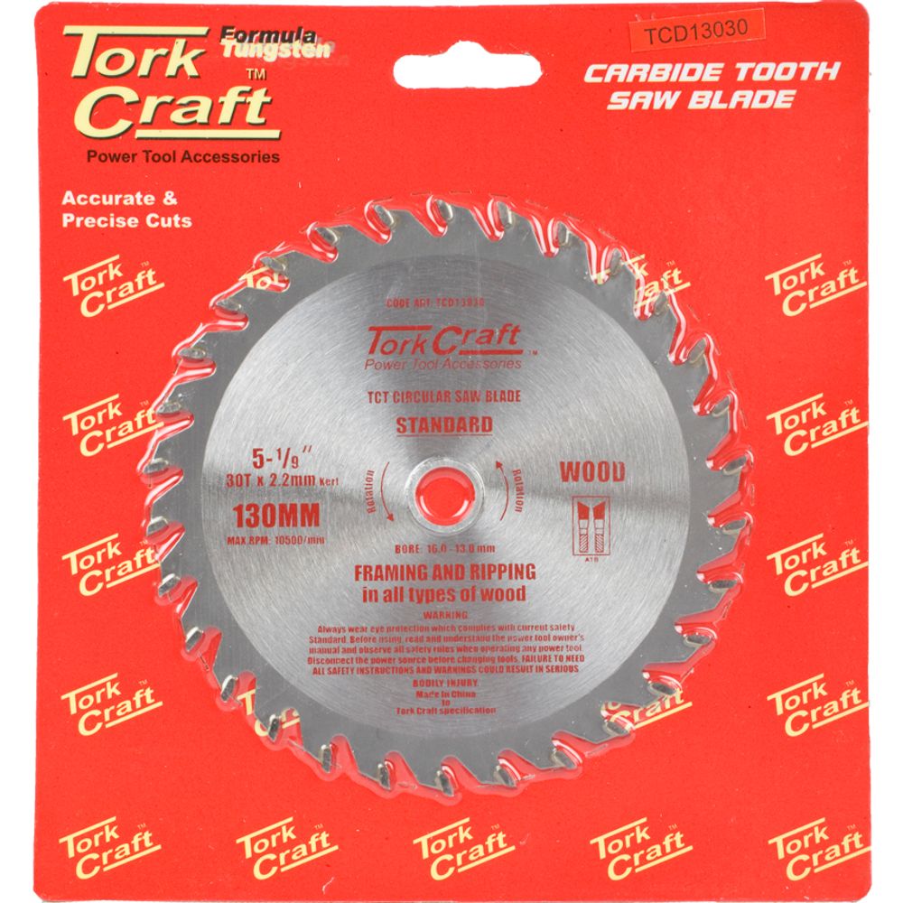 Blade Tct 130 X 30t 16/13 General Purpose Combination Wood
