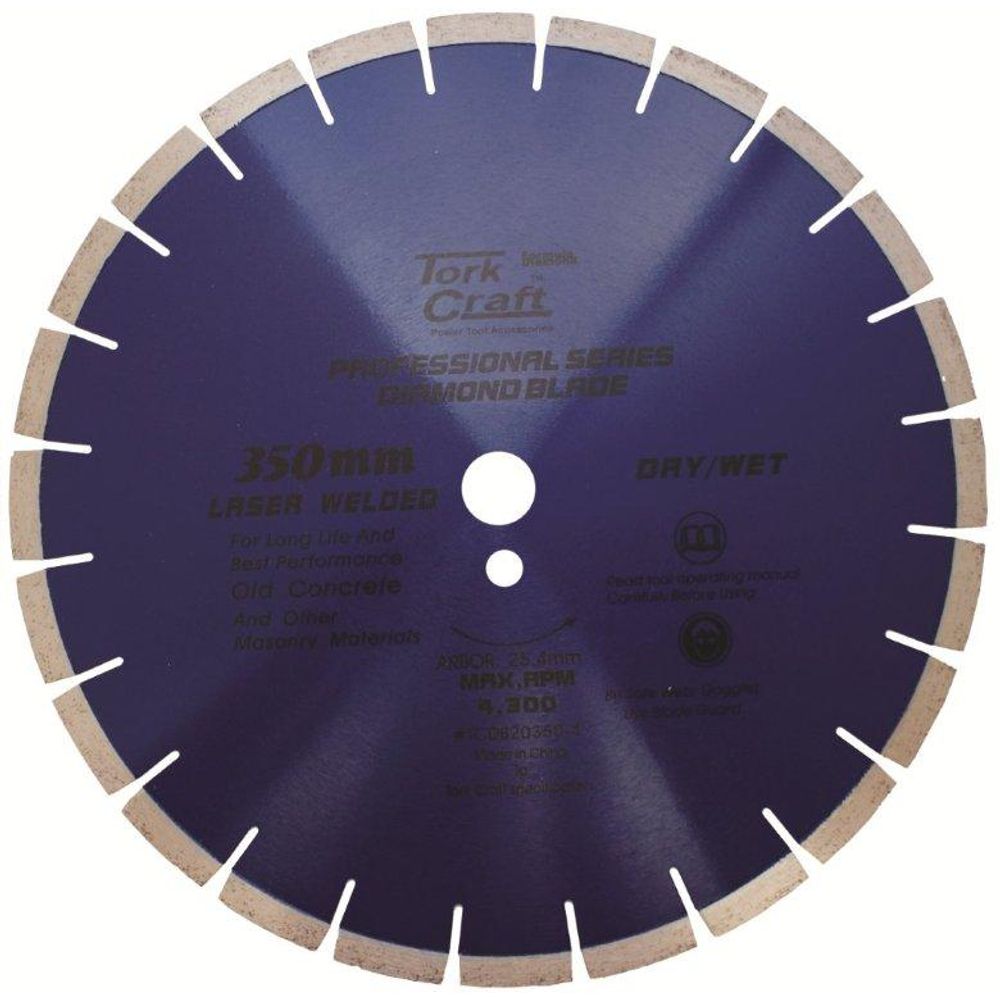 Diamond Blade 350x25.4mm Concrete Laser Welded Segmented