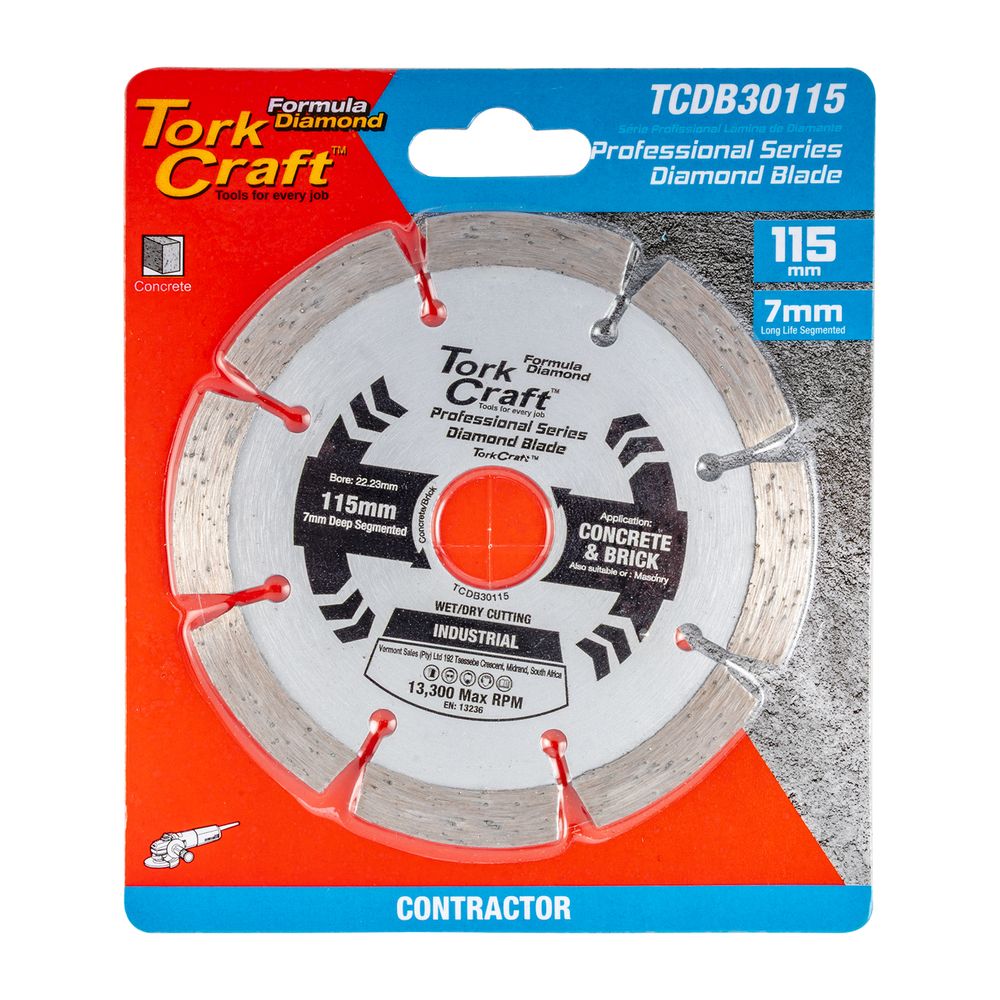 Diamond Blade Segm 115mm X 10mm Reinforced Concrete