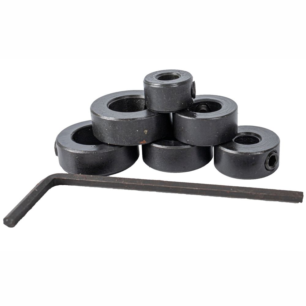 TORK CRAFT 7pc Drill Stop Set (5.6.8.10.11.12mm) C/w Allen Key
