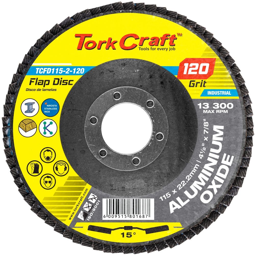 Flap Disc 115mm 15 Deg.angle 120grit A/o