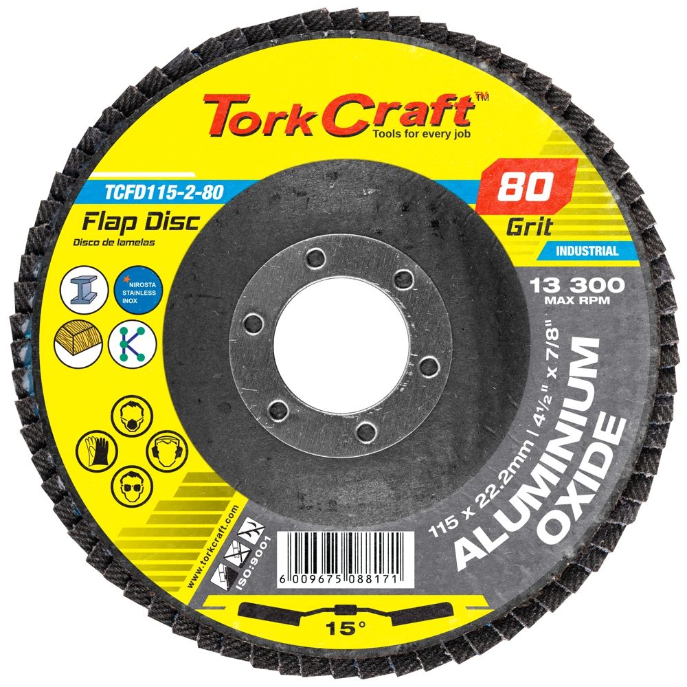 Flap Disc 115mm 15 Deg.angle 80grit A/o