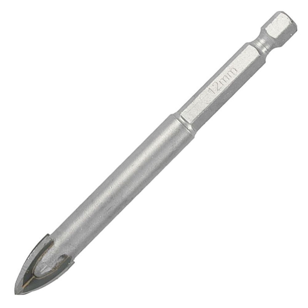 Glass & Tile Drill 12mm 4 Flute With Hex Shank