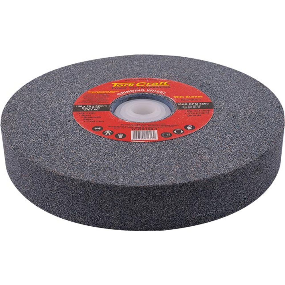 Grinding Wheel 150x25x32mm Bore Fine 60gr W/bushes For Bench Grinder