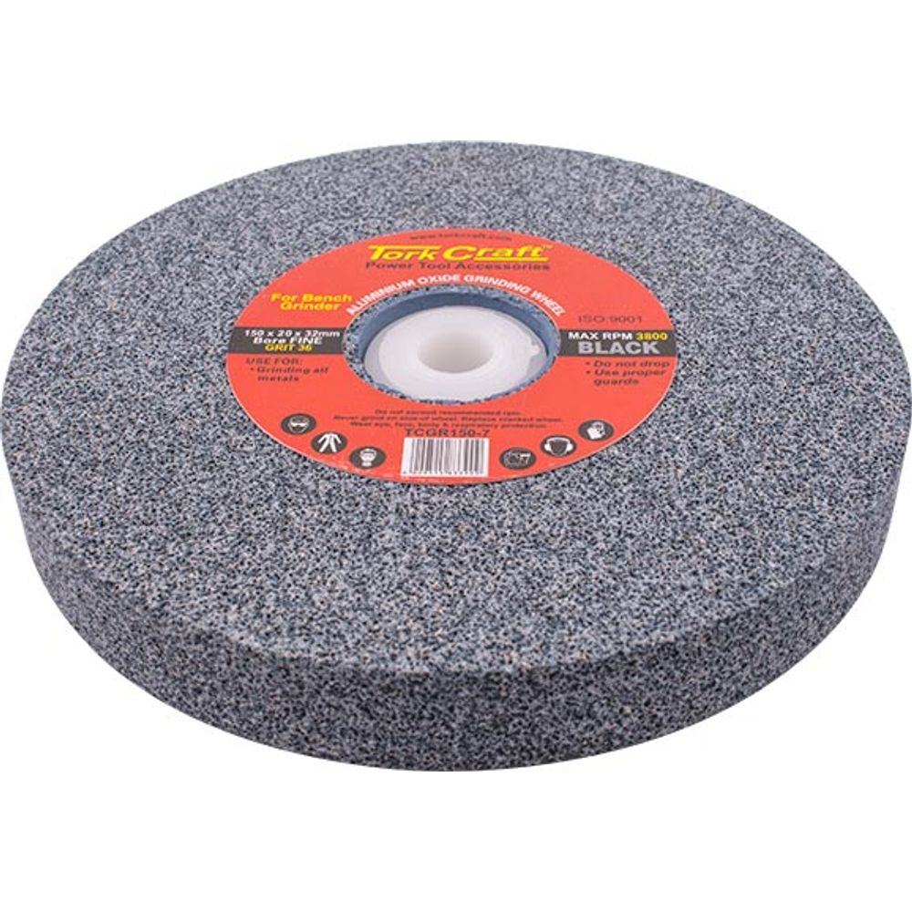 Grinding Wheel 150x20x32mm Black Coarse 36gr W/bushes For Bench Grin