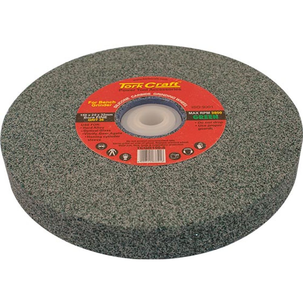 Grinding Wheel 150x20x32mm Green Coarse 36gr W/bushes For Bench Grin