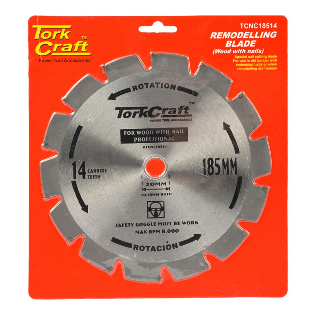 Blade Tct Nail Cutting 185x14t 20-16mm