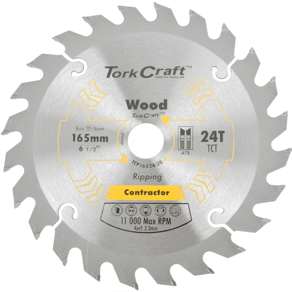 Blade Contractor 165 X 24t 20/16 Circular Saw Tct