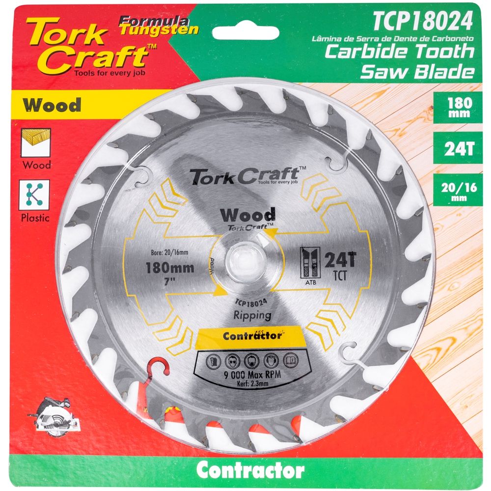 Blade Contractor 180 X 24t 20/16 Circular Saw Tct