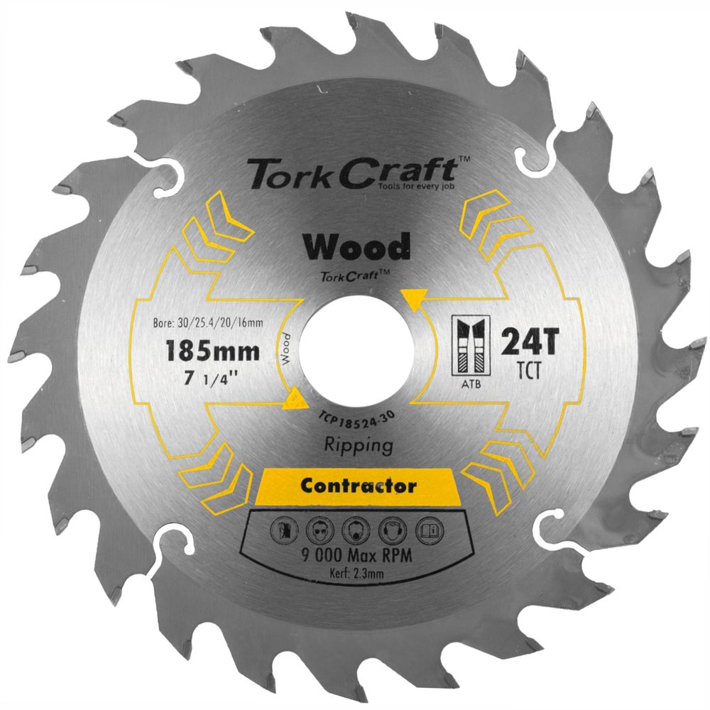 Blade Contractor 185 X 24t 30/20/16/1 Circular Saw Tct