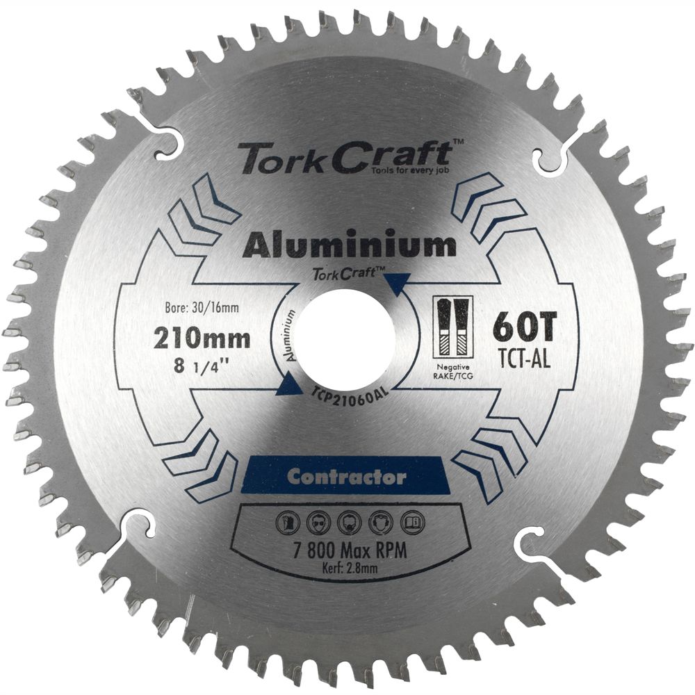 Blade Contactor Alum 210 X 60t 30/16 Circular Saw Tct