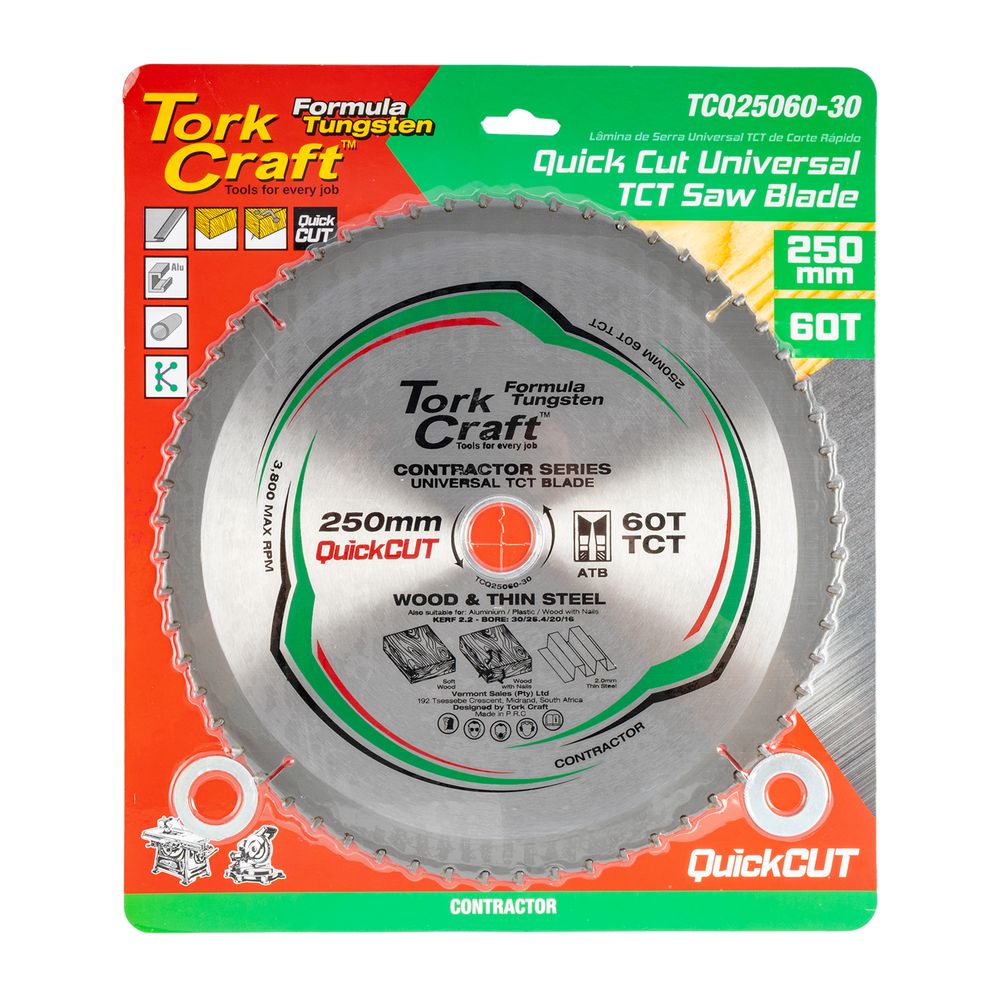 Universal Quick Cut Tct Blade 250x60t 30-20-16
