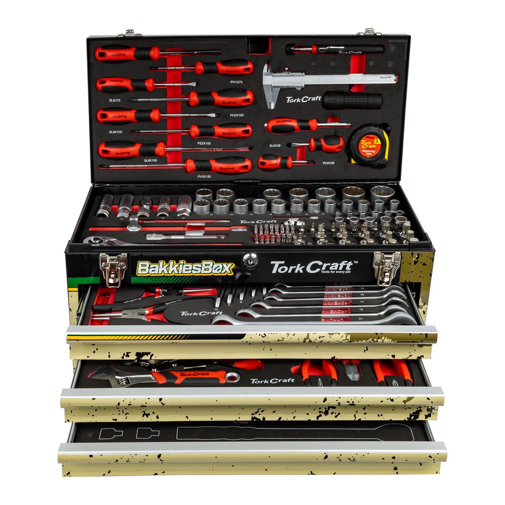 Tool Box 154 Pce 3 Drawer & Top Tray Limited Edition Track Box Bakkies