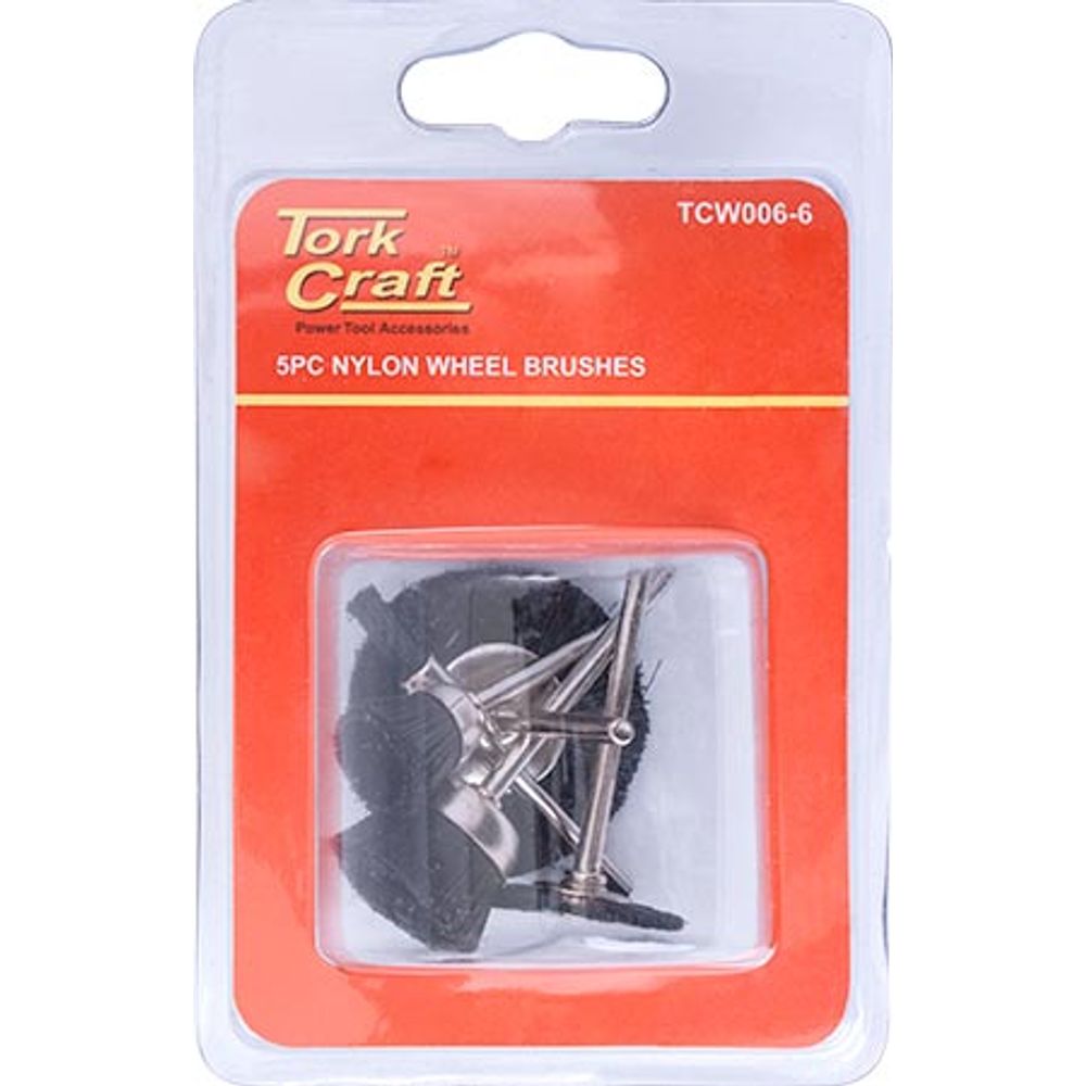 Wire Brushes Mini 5pc Nylon 3.2mm Shaft Assorted Shapes