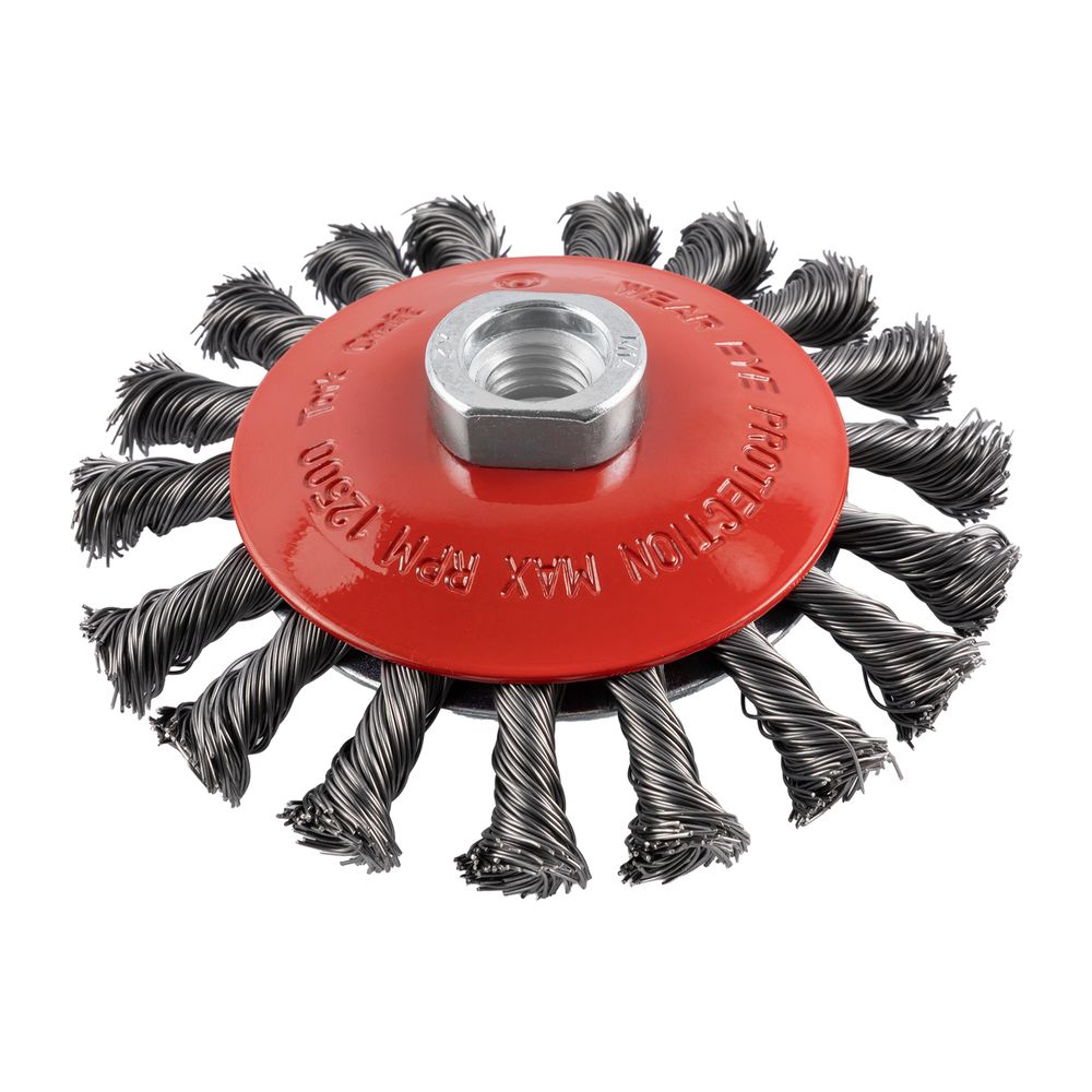 Wire Cup Brush Twisted Bevel Plain 115mmxm14 Bulk