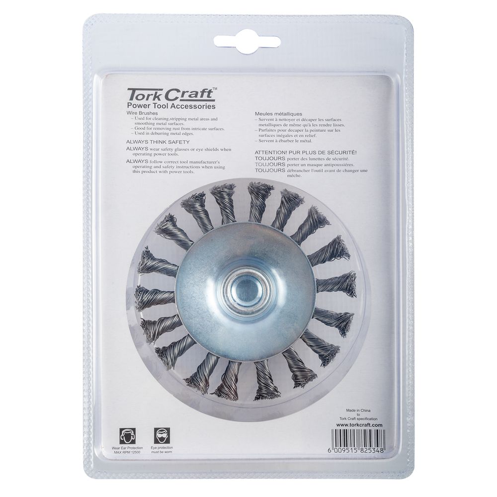 Wire Cup Brush Twisted Bevel Plain 115mmxm14 Blister