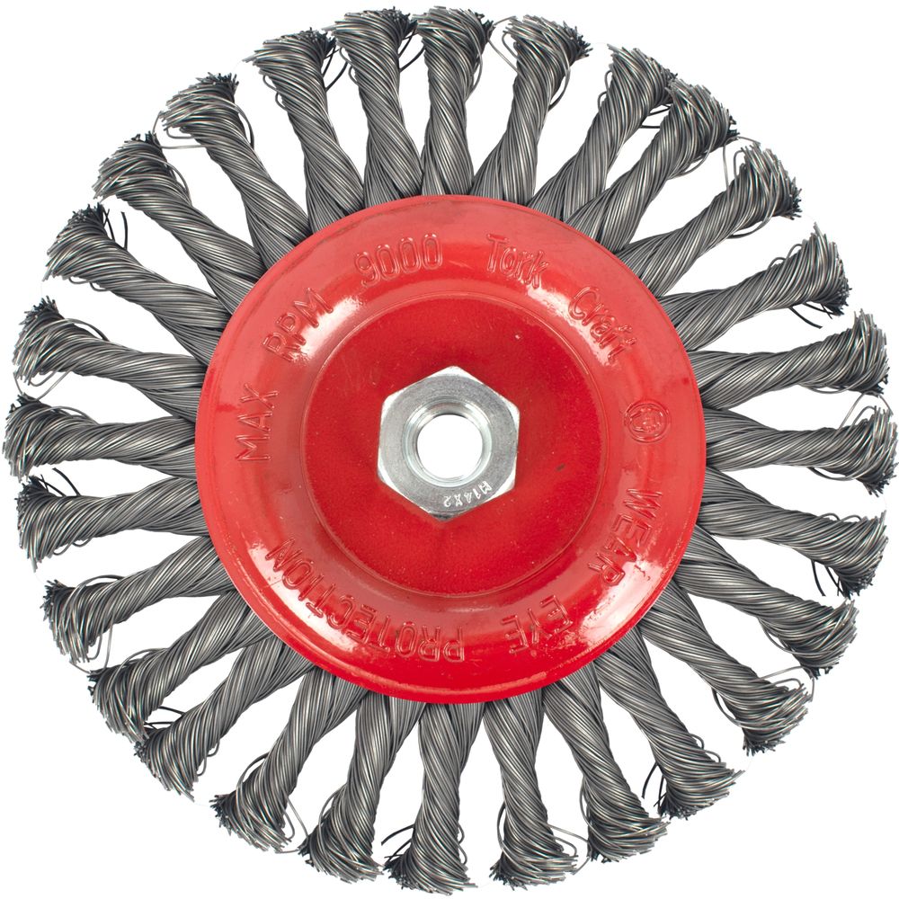 Wire Wheel Brush Single Section Twisted Plain 175mmxm14 Blister
