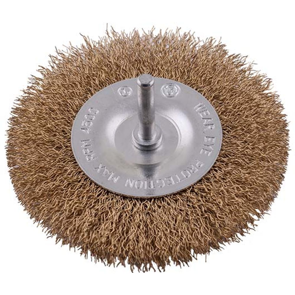 Wire Wheel Brush 100mm X 6mm Shaft Blister
