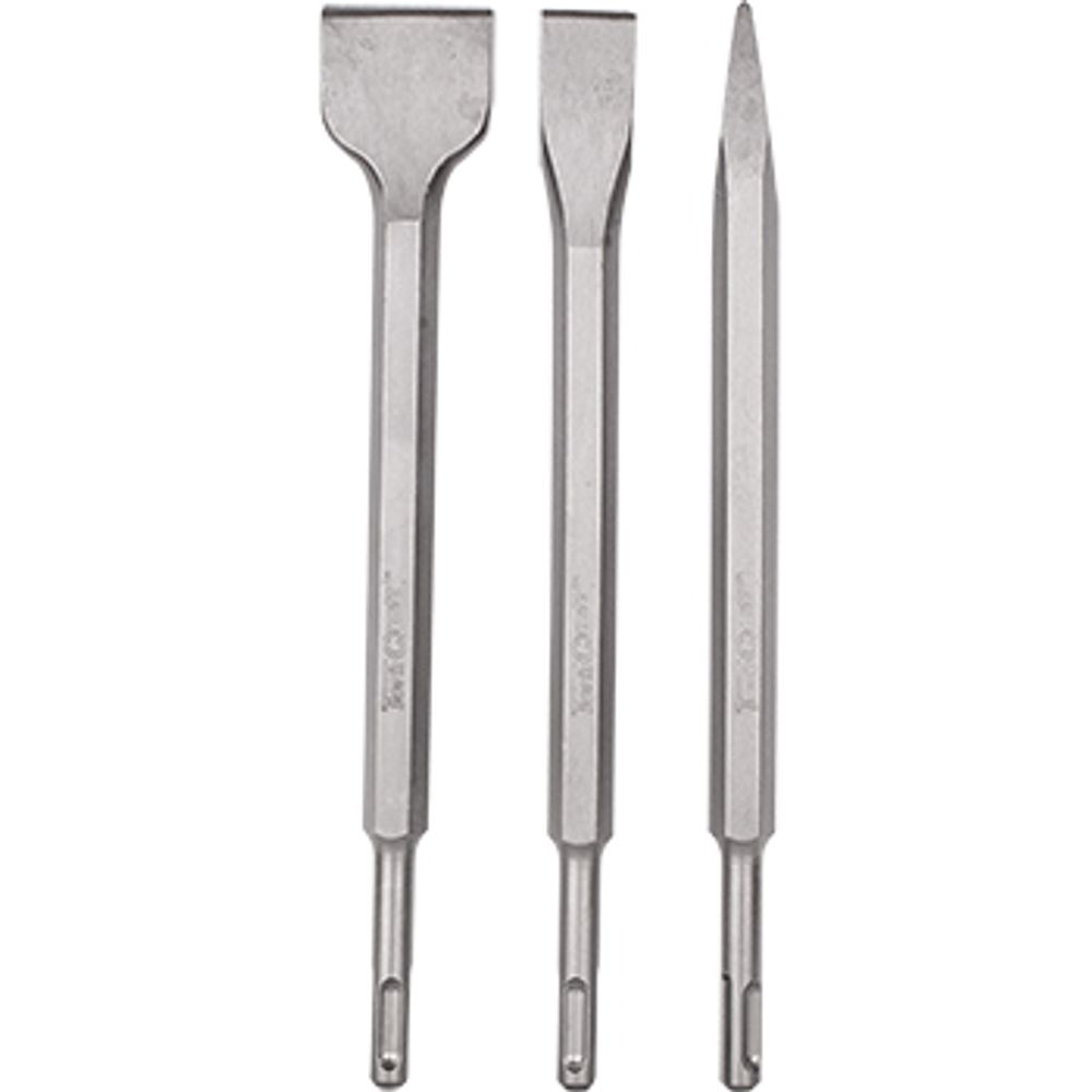 Sds Plus Chisel Set 3pce Pointed 14mm Flat 20mm Flat 40mm TORK CRAFT