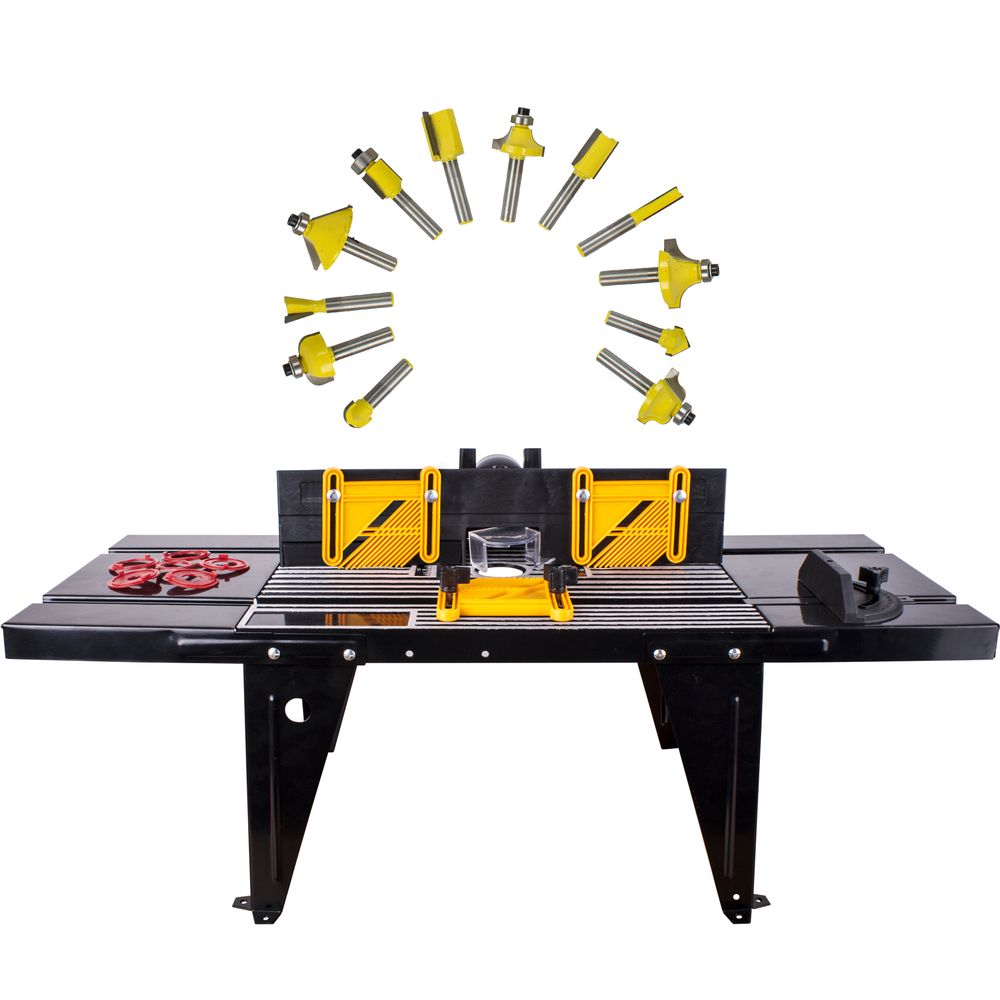 Router Table Rt001 C/w 12pc 1/4 Shank Router Bit Set Dy012b Ag