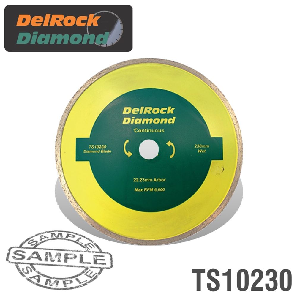 Diamond Blade 230mm Cont. Rim DELROCK