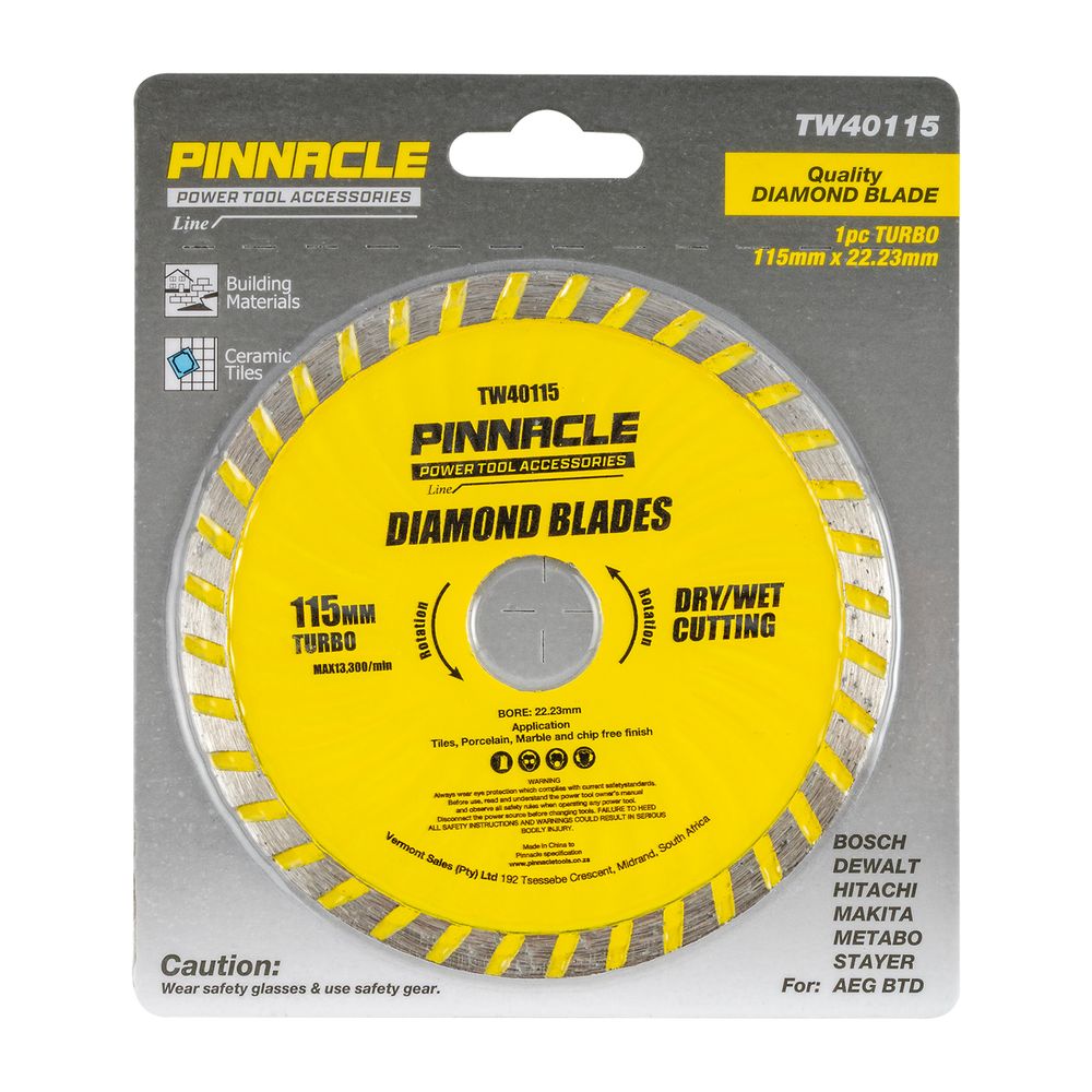 Diamond Blade Turbo Wave 115mm X 22.22 PINNACLE