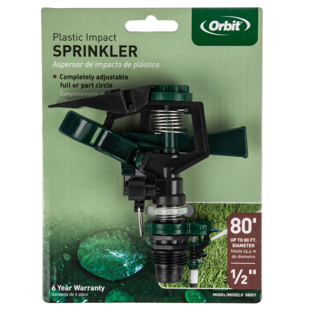 ORBIT Impact Sprinkler Plastic Adjustable 1/2inch