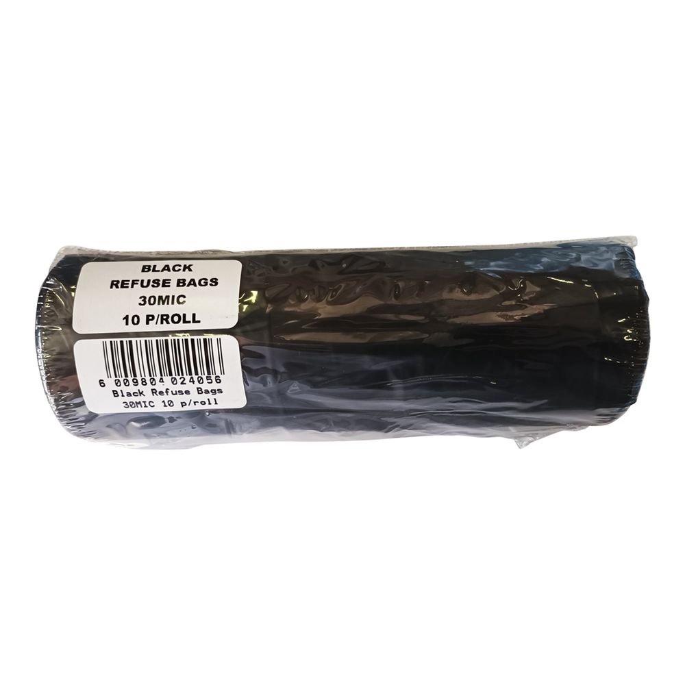 Refuse Bag Black 30mic 10 Per Pack