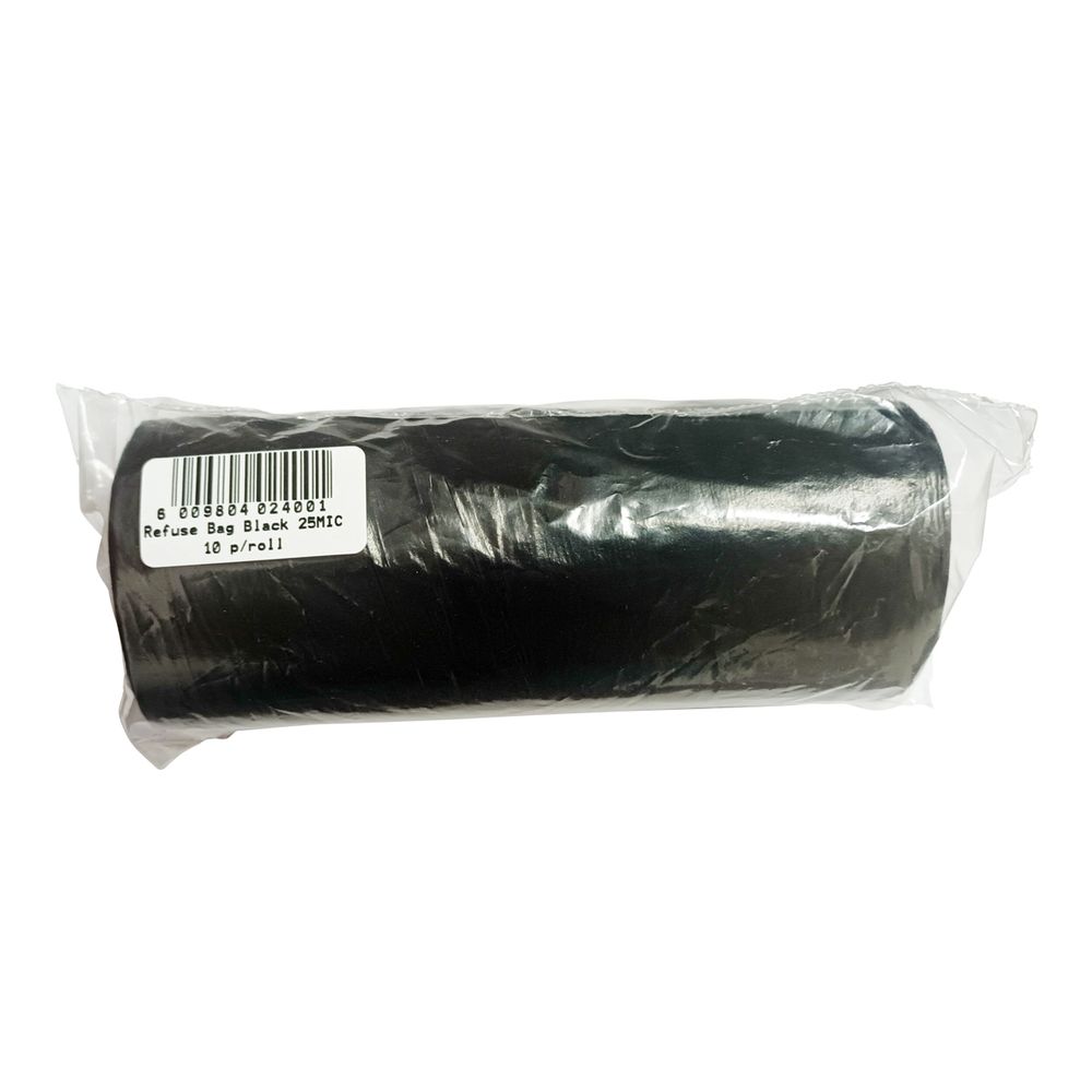 Refuse Bag Black 25mic 10 Per Pack