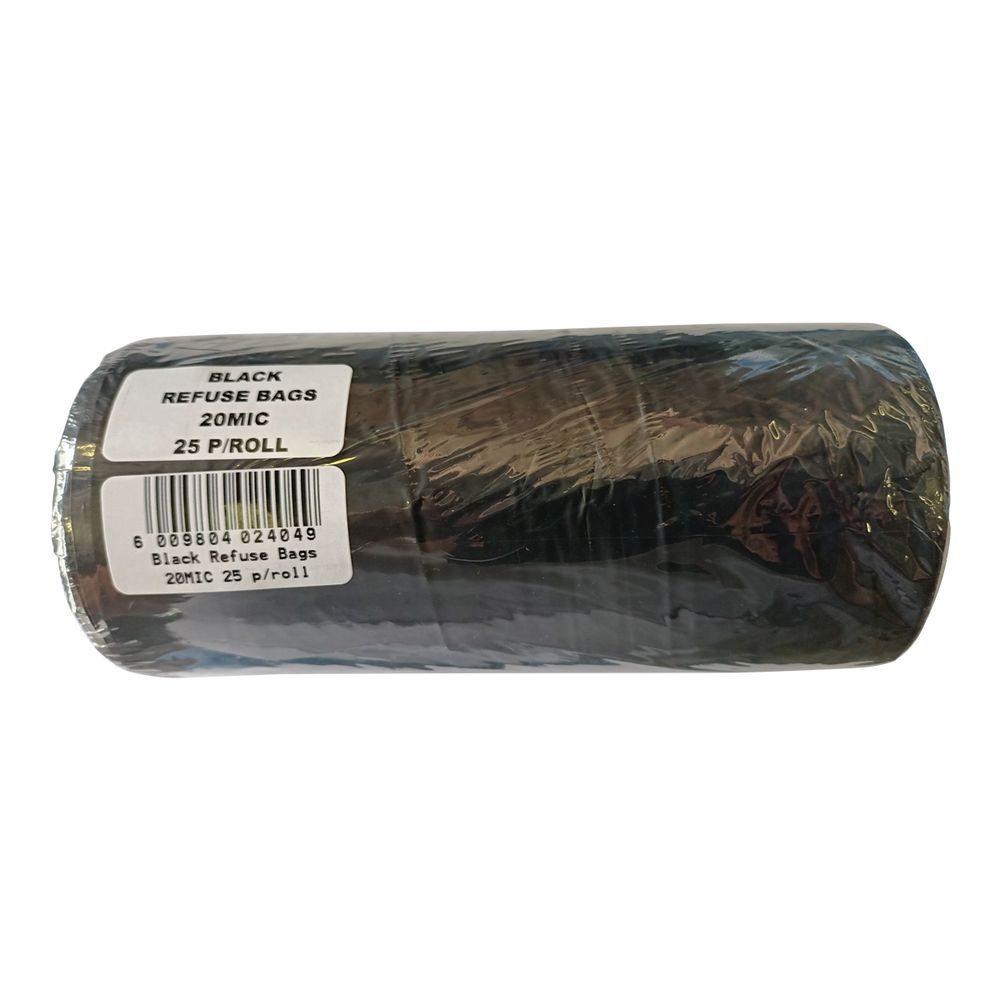 Refuse Bag Black 20mic 2x25 Pack