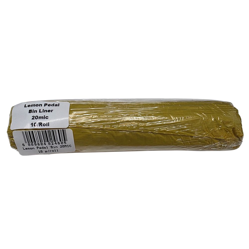REFUSE BAG YELLOW PEDAL BIN 20MIC 10 PER PACK