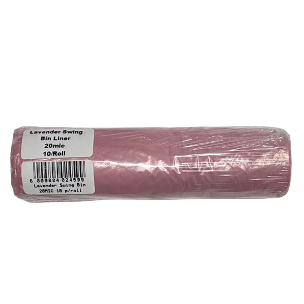 REFUSE BAG LAVENDER SWING BIN 20MIC 10 PER PACK