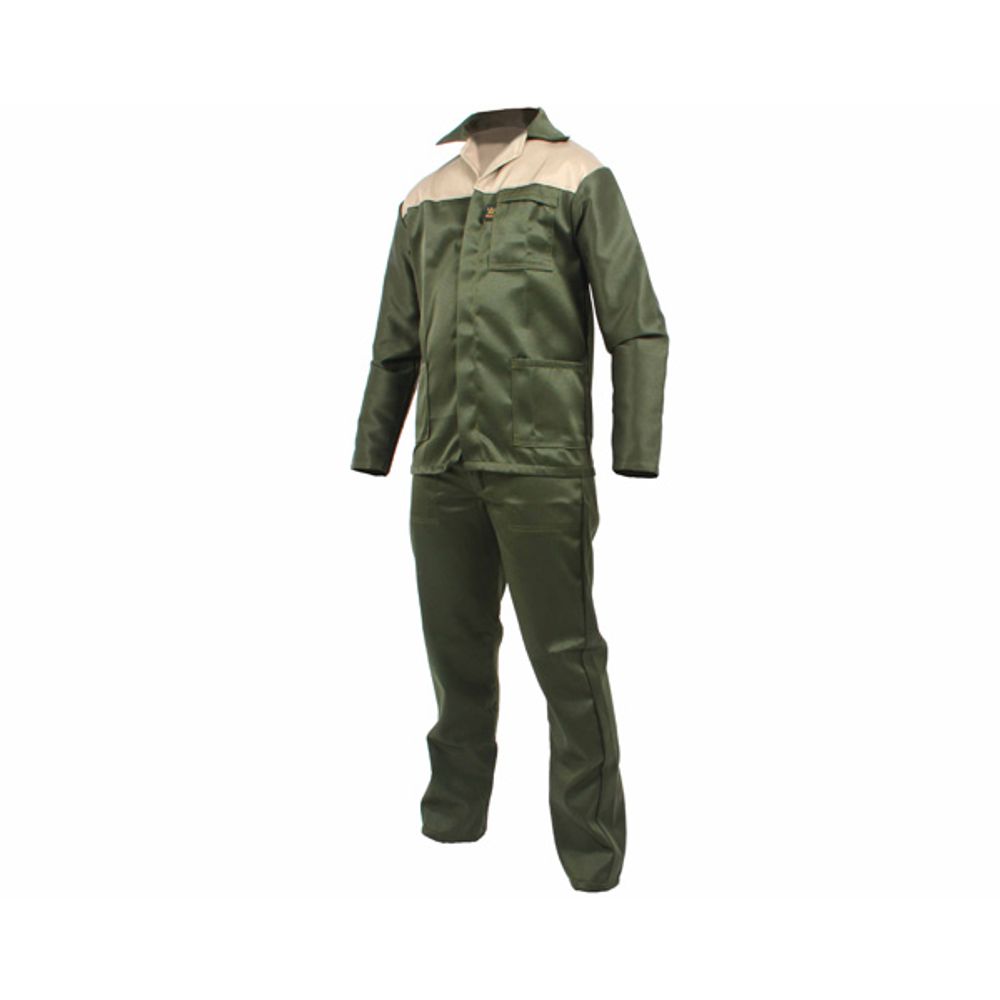 Overall 2 Pce 2t Khaki/grn Size 48 Chest 44 Waist