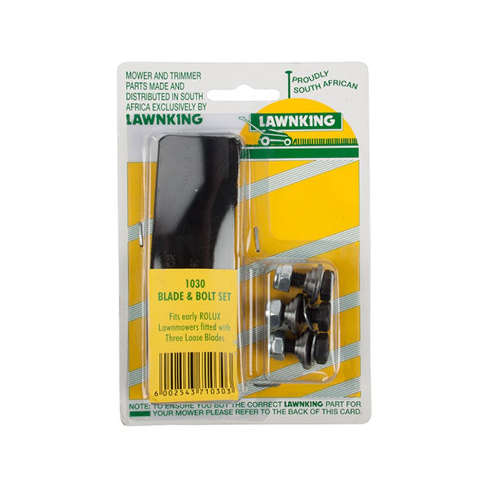 LAWNKING L/MOWER BLADES 3 AND BOLTS ROLUX