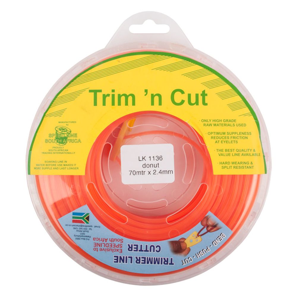 TRIM N CUT TRIMMER LINE 2.4MM 70M SQ DONUT