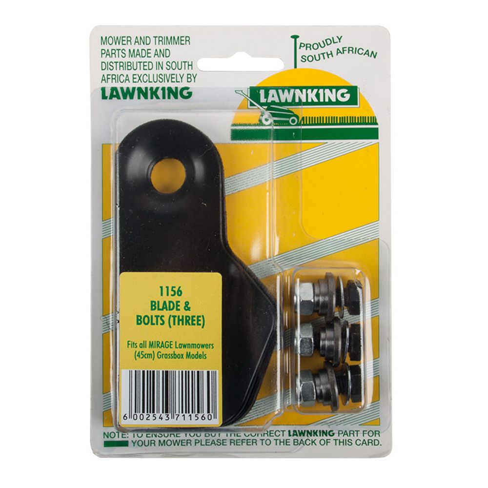 LAWNKING L/mower Blade Abd Bolt 3 Mirage Ninja