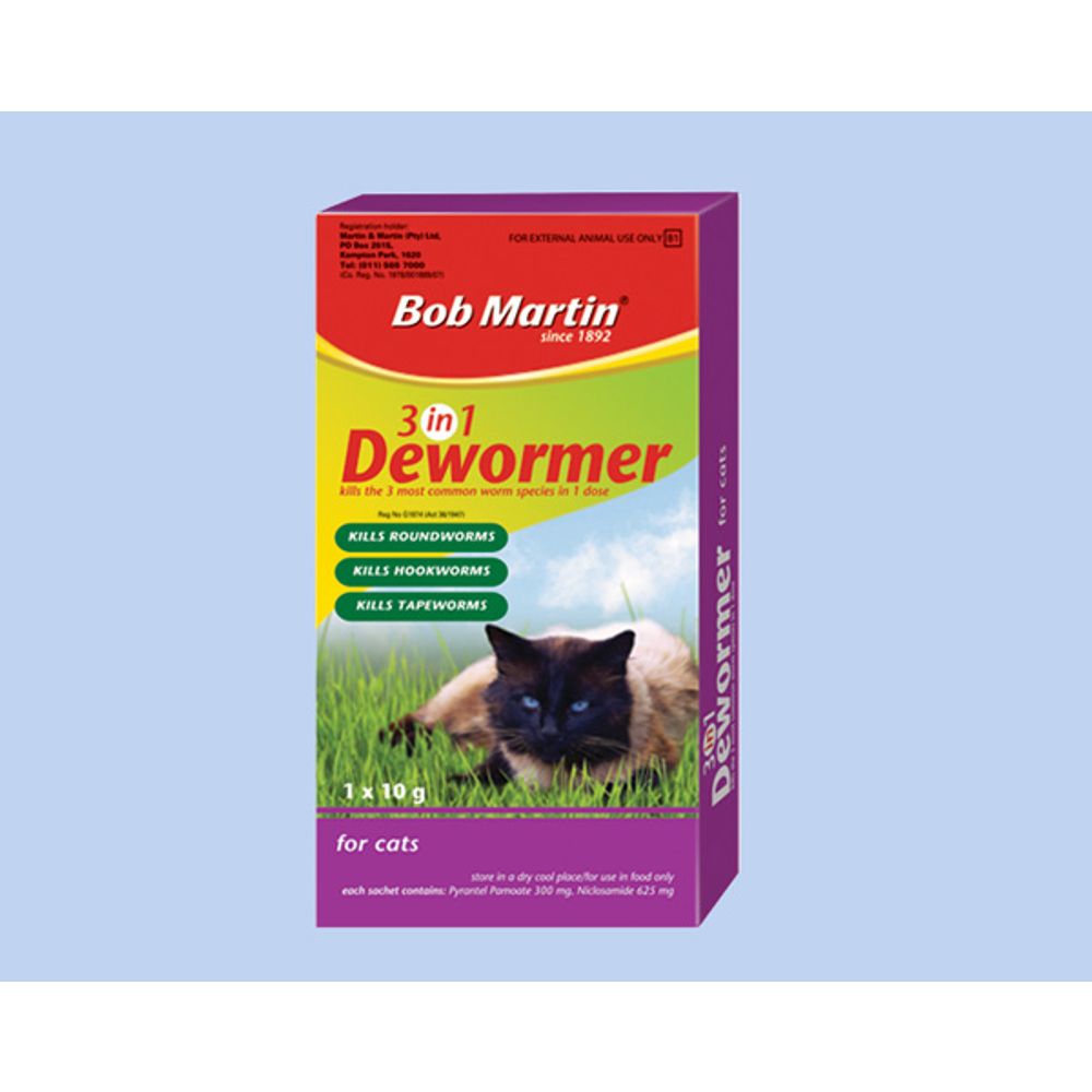 BOB MARTIN PET 3IN1 DEWORMER CAT 10G