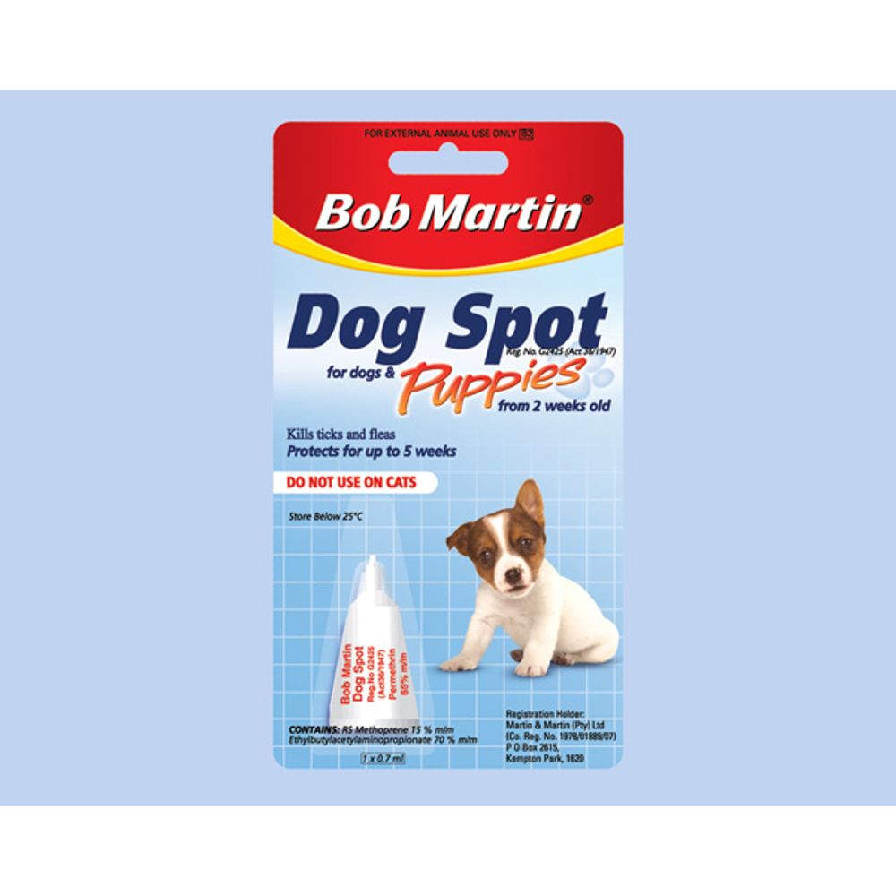 Bob Martin Pet Tick & Flea Dog Spot Puppies 1ml